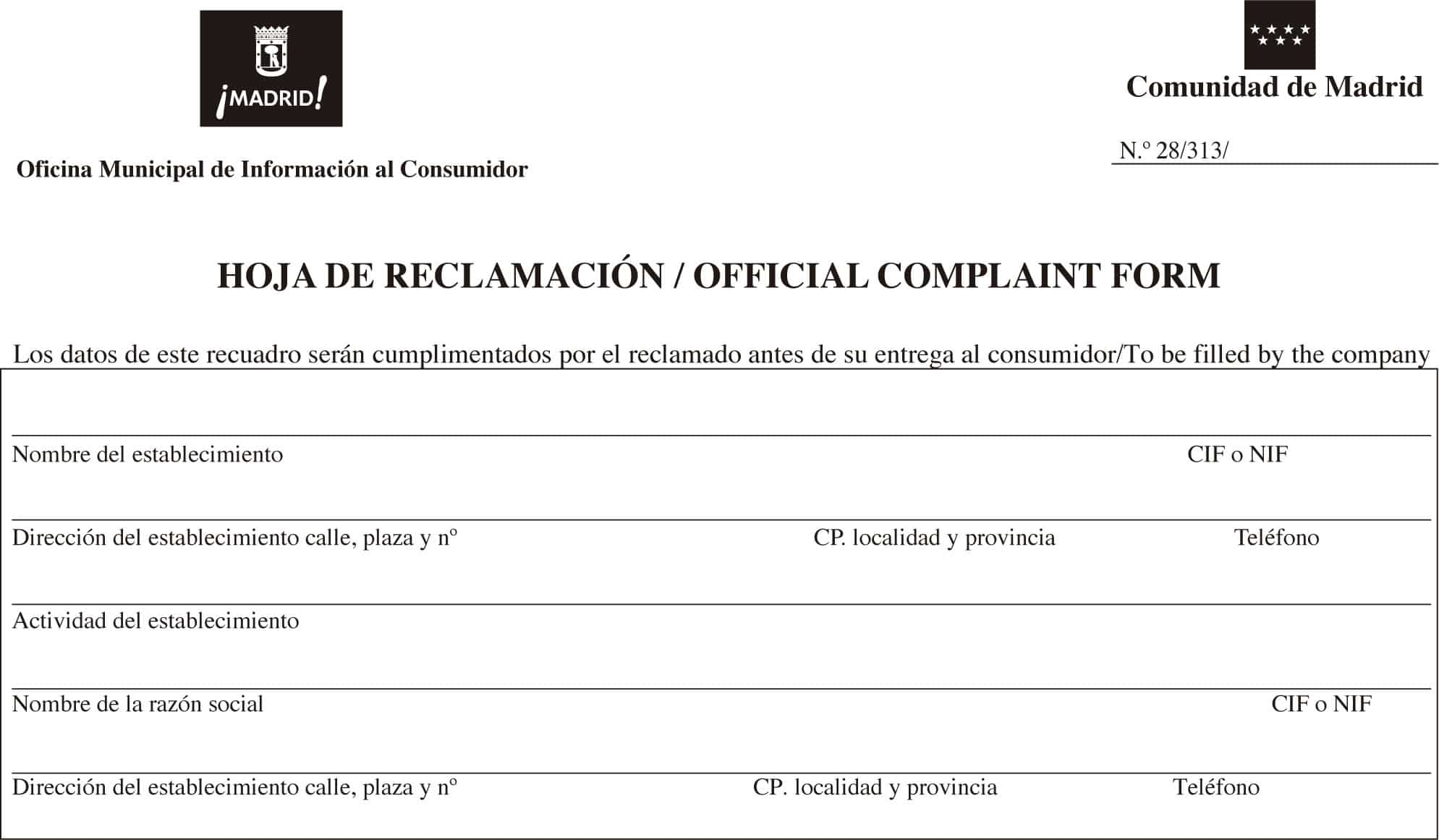 Reclamación consumo Madrid